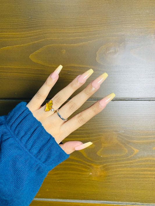 Golden Hour - French Sun Kissed Ballerina Shaped Nails