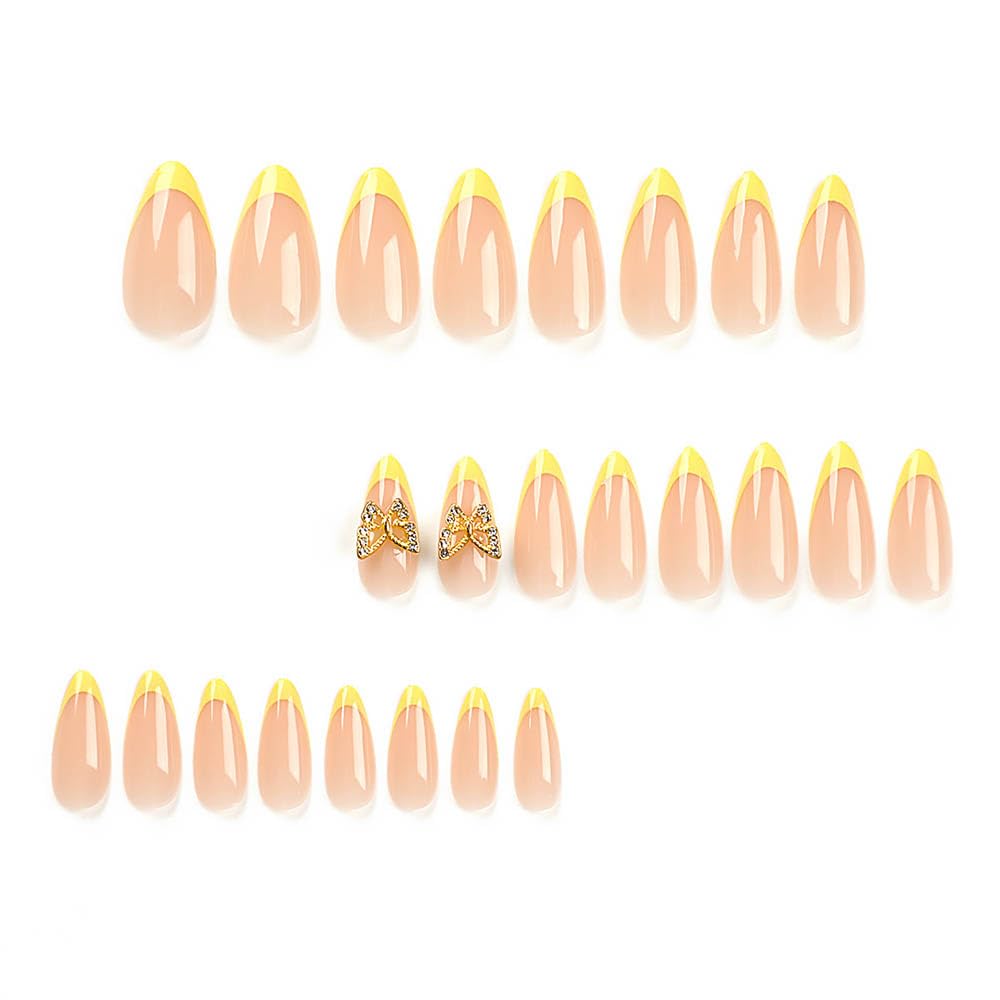 French Nabi - Almond Shaped Ombre 3D Nails