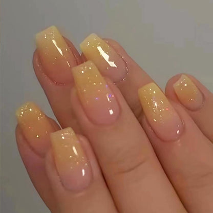 Golden Hour - French Sun Kissed Ballerina Shaped Nails