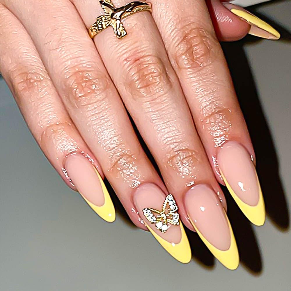 French Nabi - Almond Shaped Ombre 3D Nails